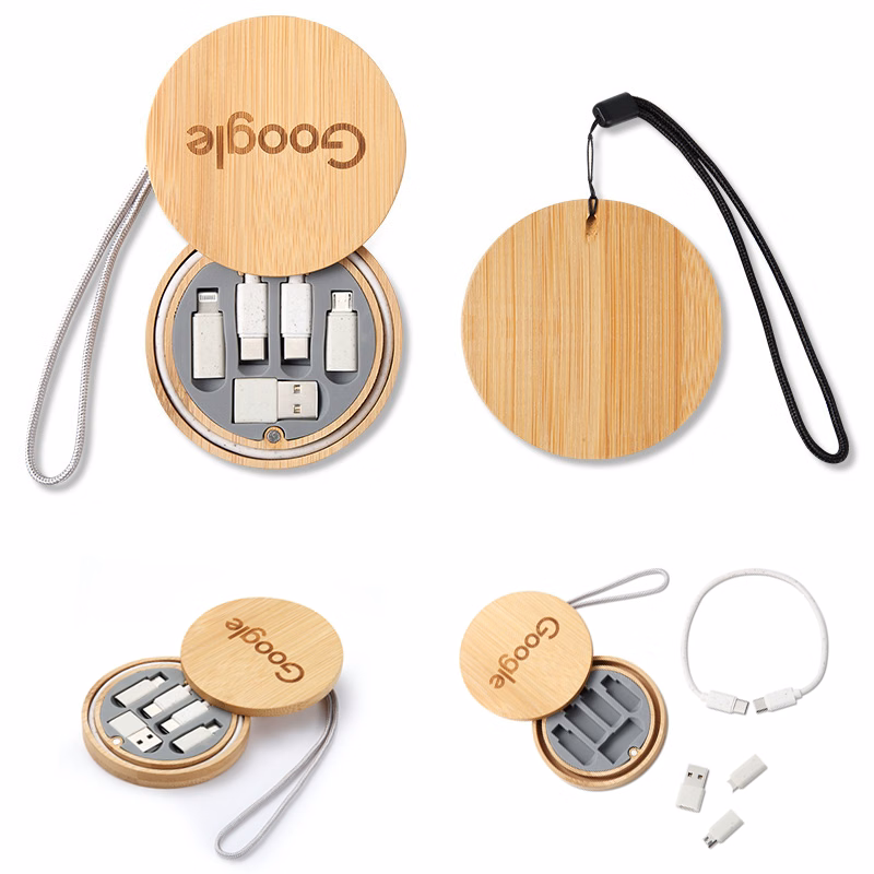 Environmentally friendly 60W bamboo fast charging data cable six in one