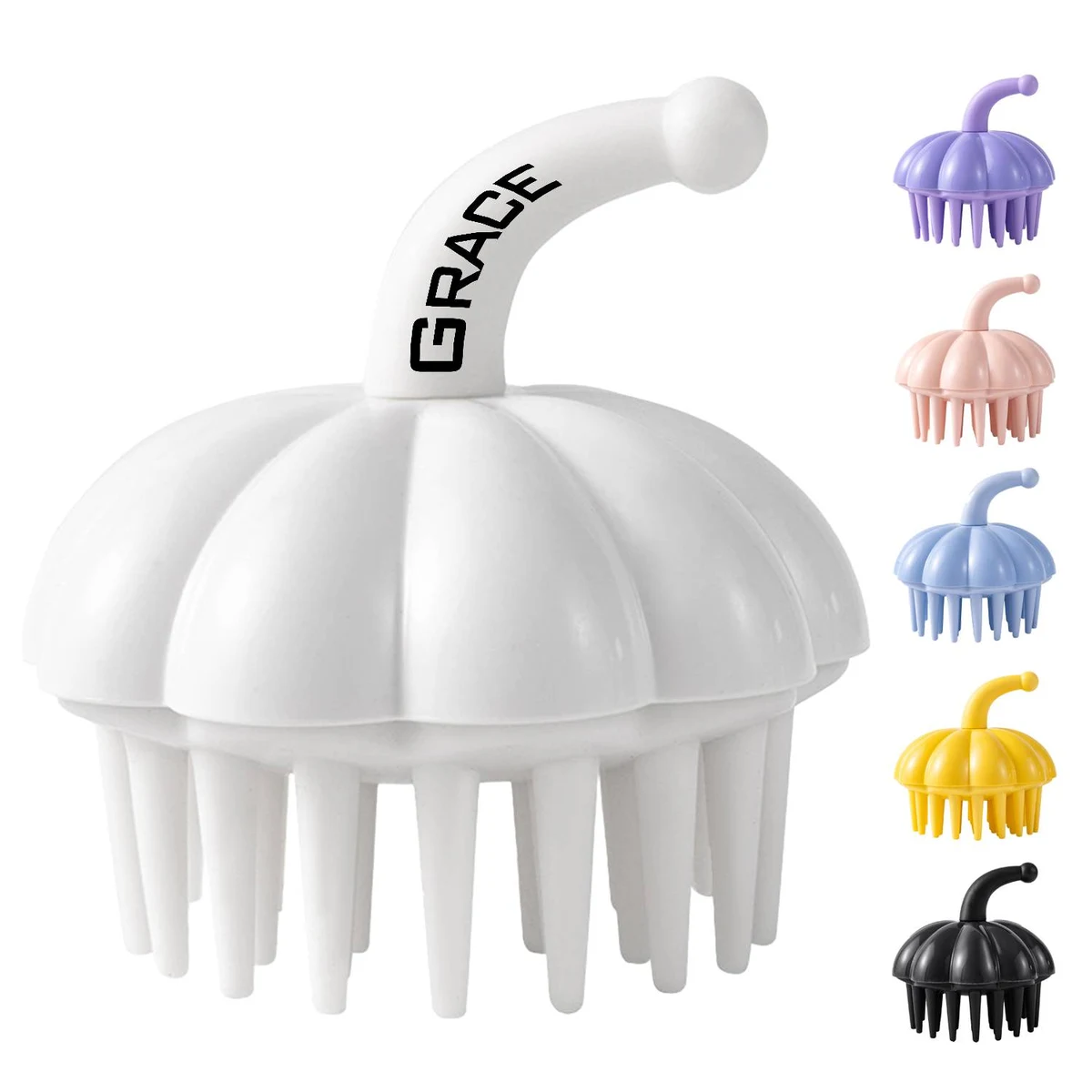 Pumpkin-Shape Soft-Tooth Scalp Massaging Shampoo Brush 1