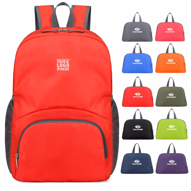 Front Zipper Pocket Lightweight Packable Backpack Travel Hiking Daypack Small Casual Foldable