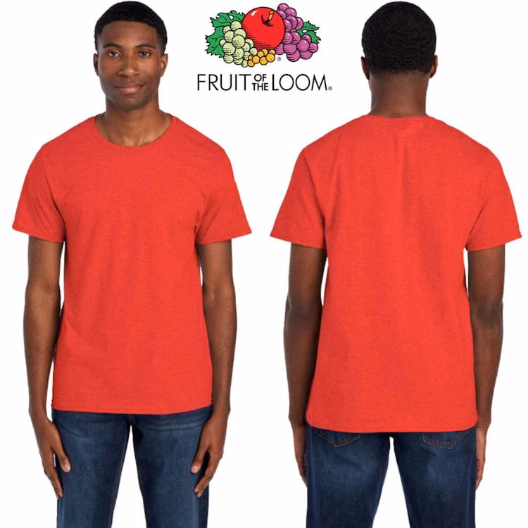 Fruit of the Loom Unisex T-Shirts - Size Medium Fiery Red