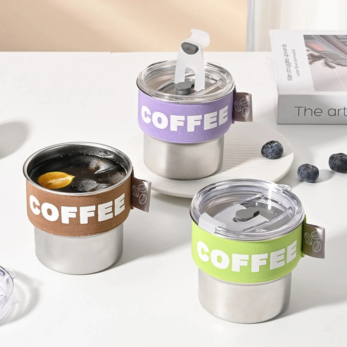 14 Oz. Stainless Steel Insulated Coffee Cup with Lid 1