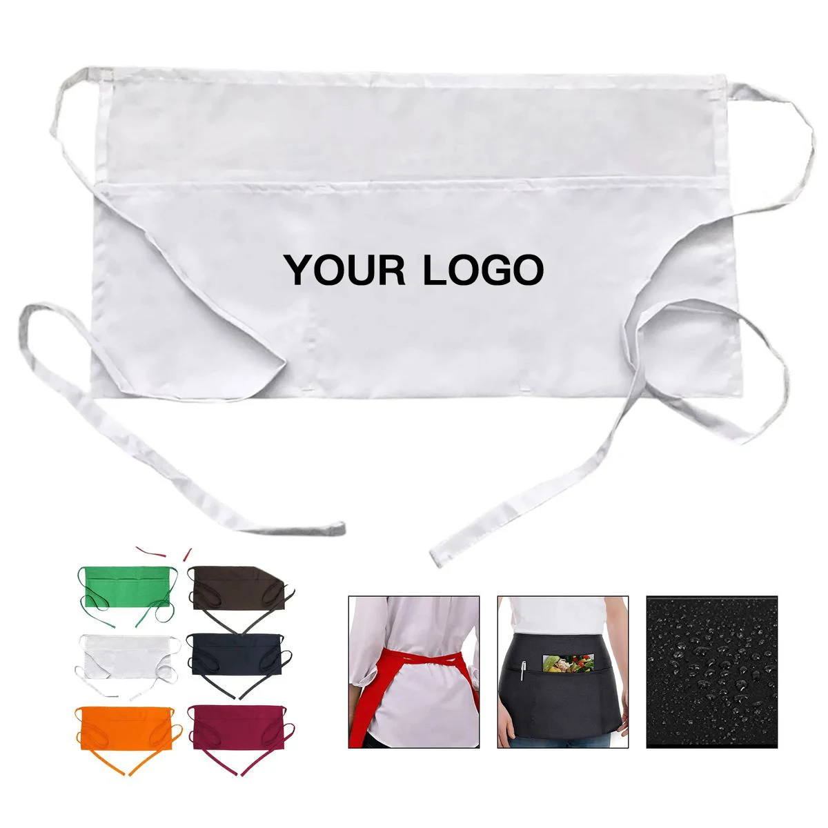 Polyester Server Apron with Three Pockets 1