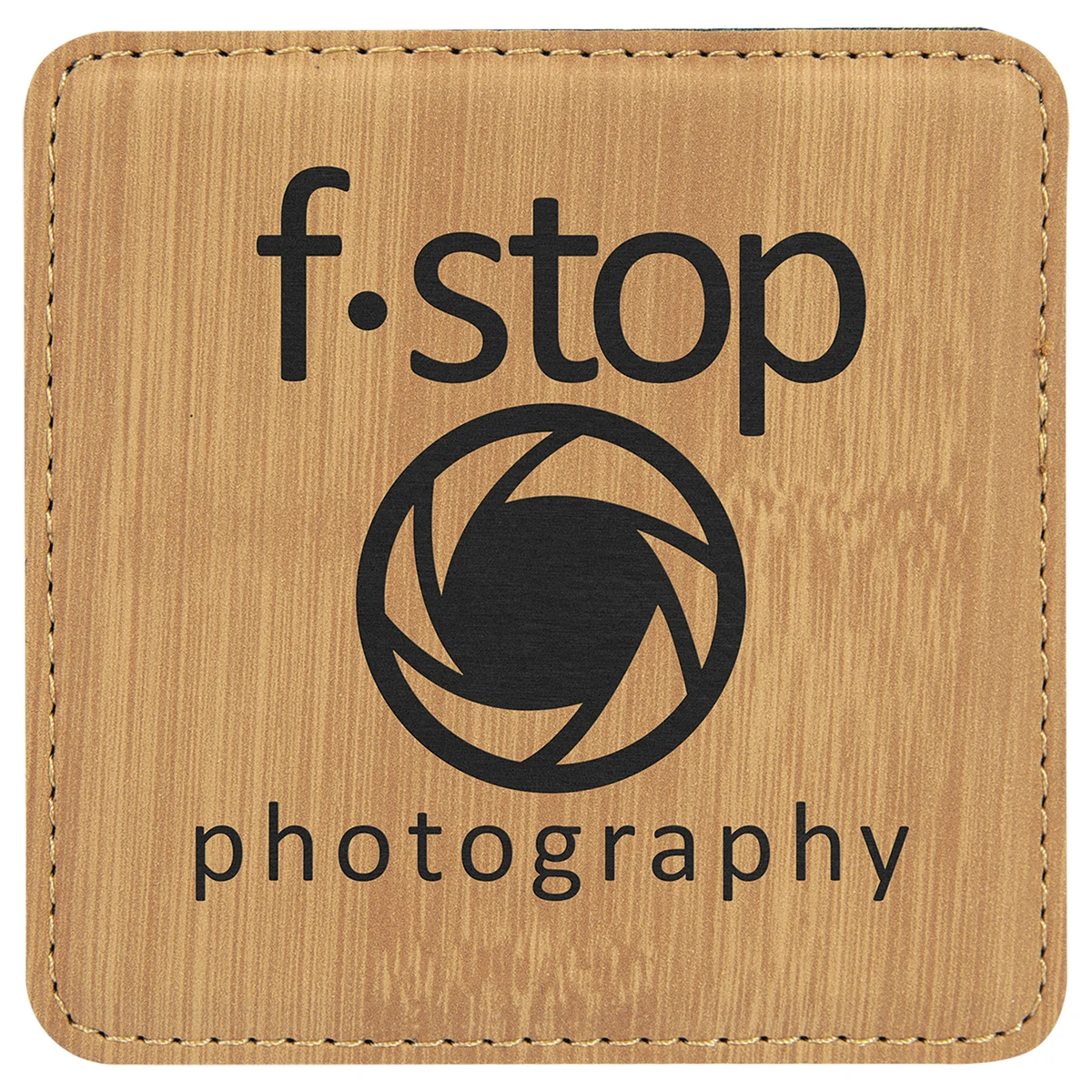 4" x 4" Square Bamboo Leatherette Coaster 1