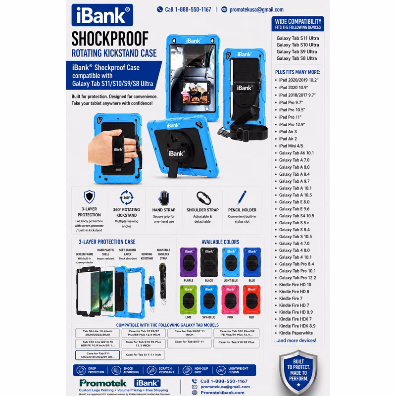iBank ® Shockproof Case compatible with Galaxy Tab S11/S10/S9/S8 Ultra