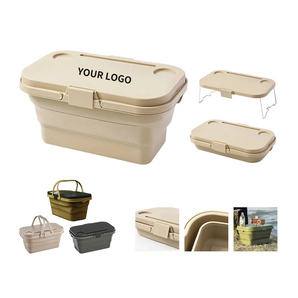 Foldable Picnic Basket with Built-in Table 1