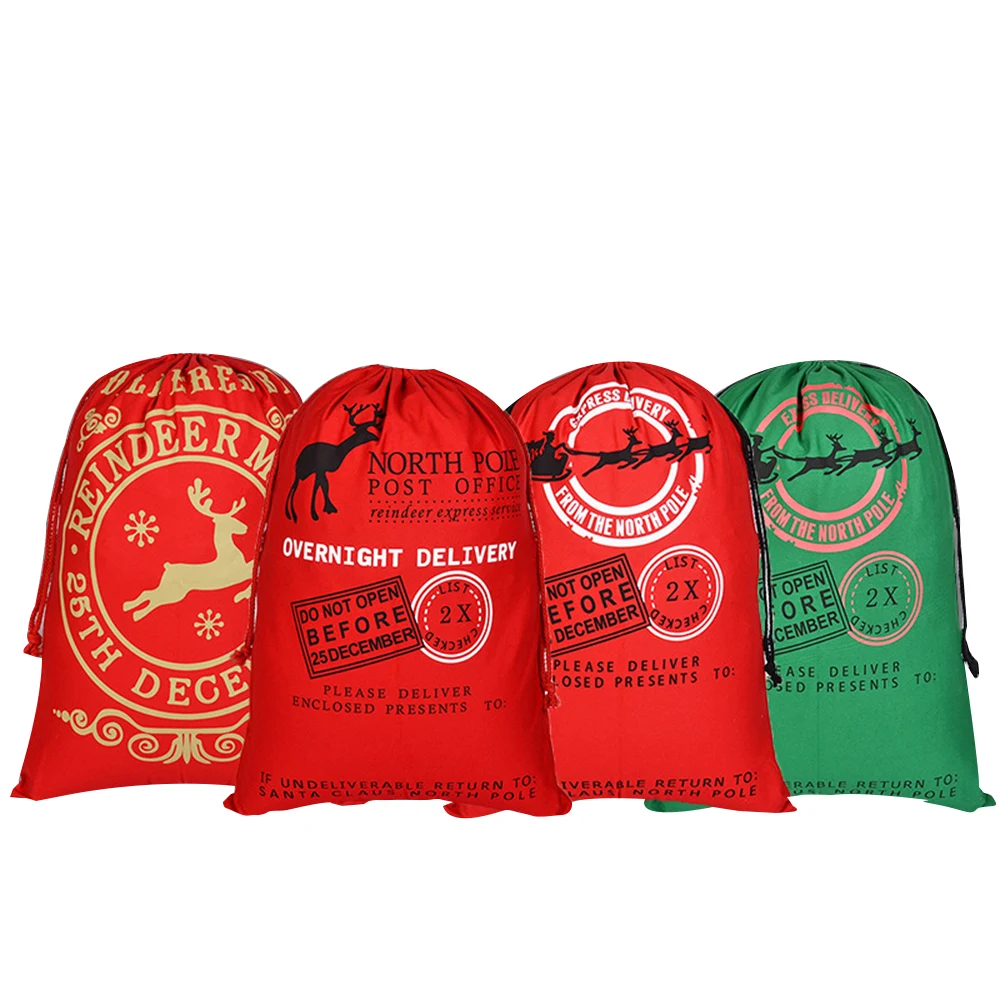 50x70CM Christmas Colored Canvas Gift Bag Drawstring Bag 1