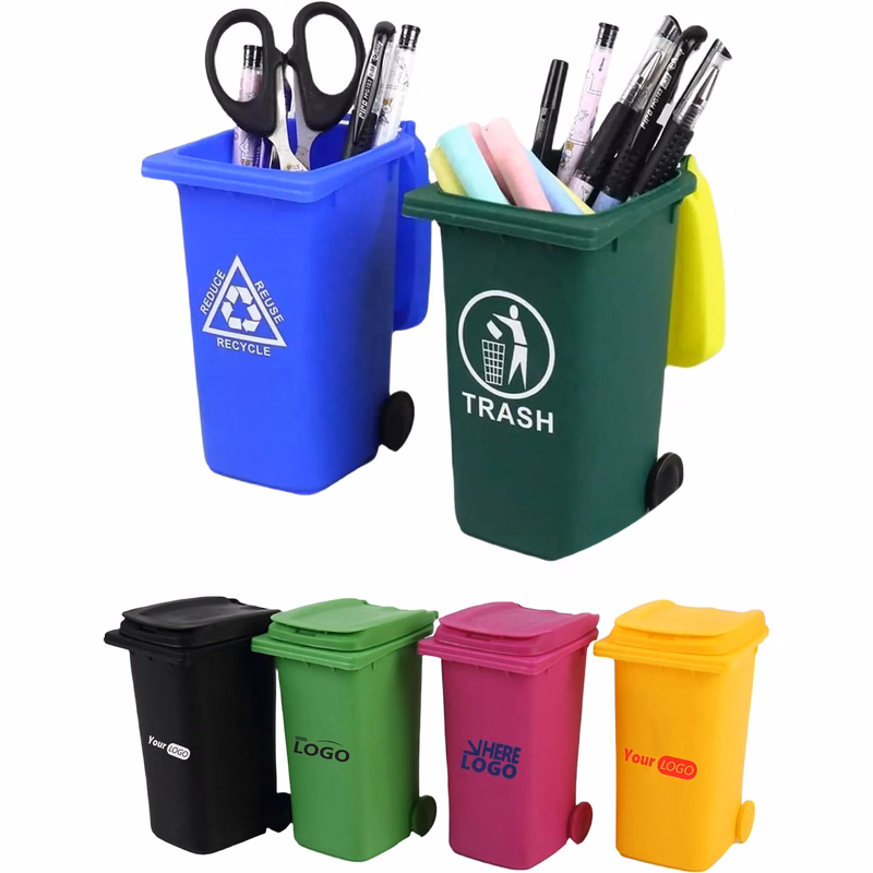 Mini Garbage Trash Bin Pen Holder Plastic MOQ50