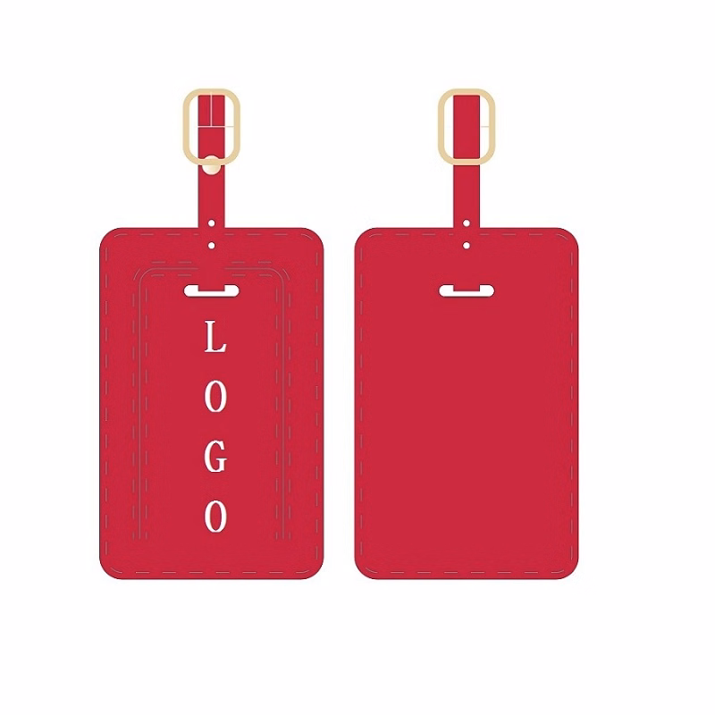 Custom Screen Print PU Leather Luggage Tag