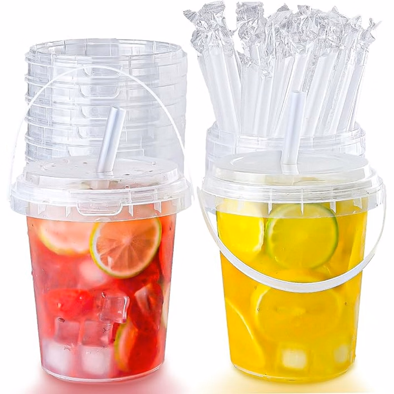 plastic cup with lid and straw