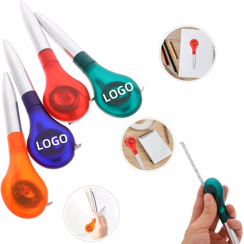 MOQ Creative Ballpoint Pen with Retractable Tape Measure
