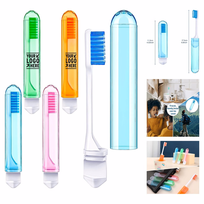 Bulk Folding Soft Potable Travel Size Individually Wrapped Toothbrush With Box