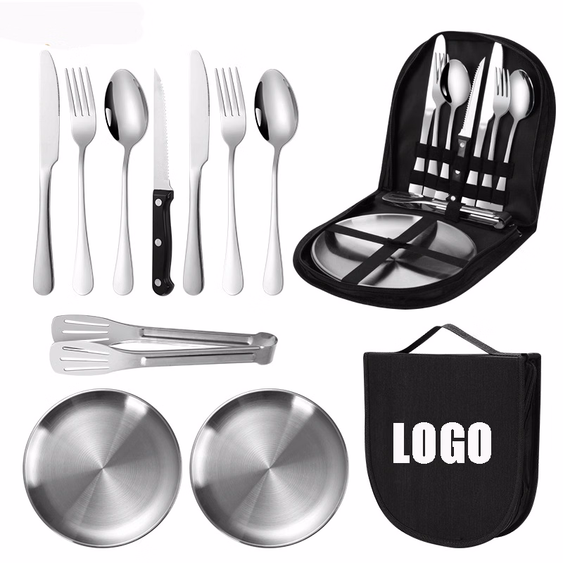 Stainless Steel Outdoor Camping Mess Kits/Portable Camping Cutlery Set