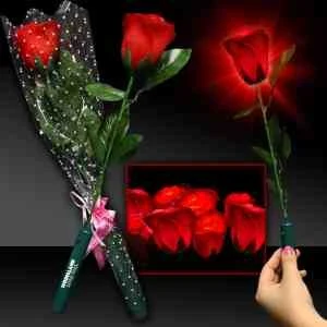 Light Up Red Silk Rose Glow Flower with Red LED 1