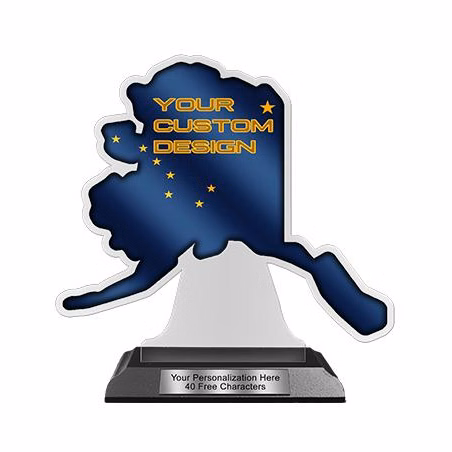 State Acrylic Trophy: 6" State Shape Custom Design
