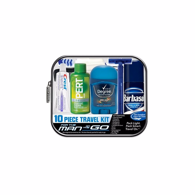 Mens' Deluxe Brand Travel Kits - 10 Pieces
