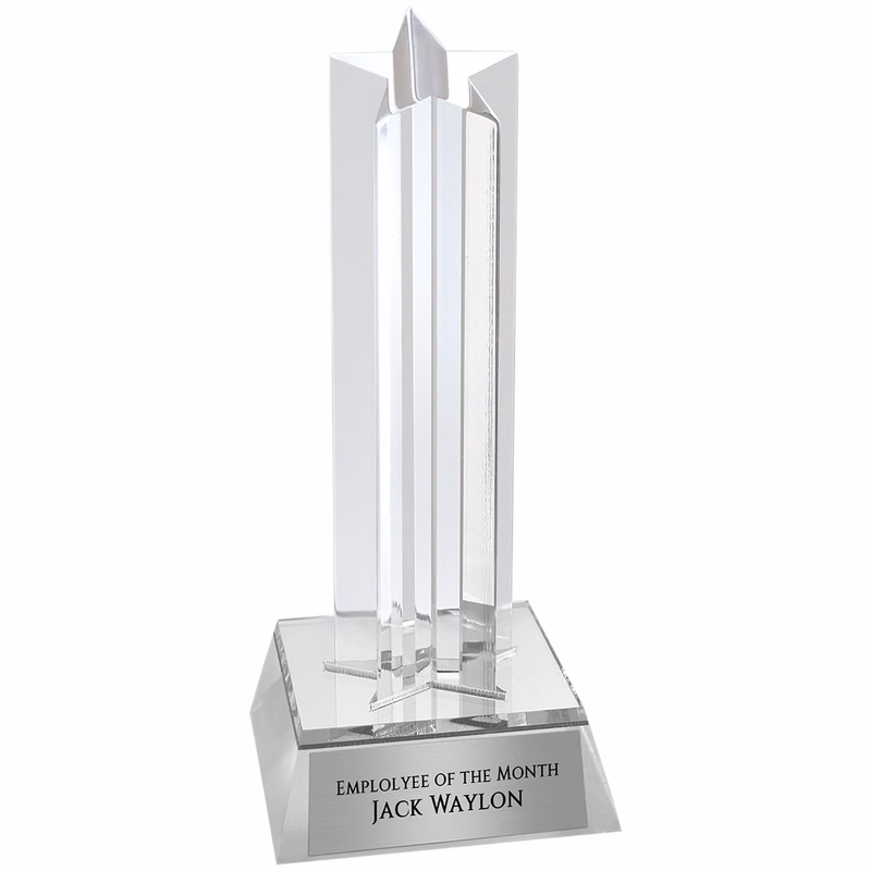 6.75" Silver Star Column Acrylic Award