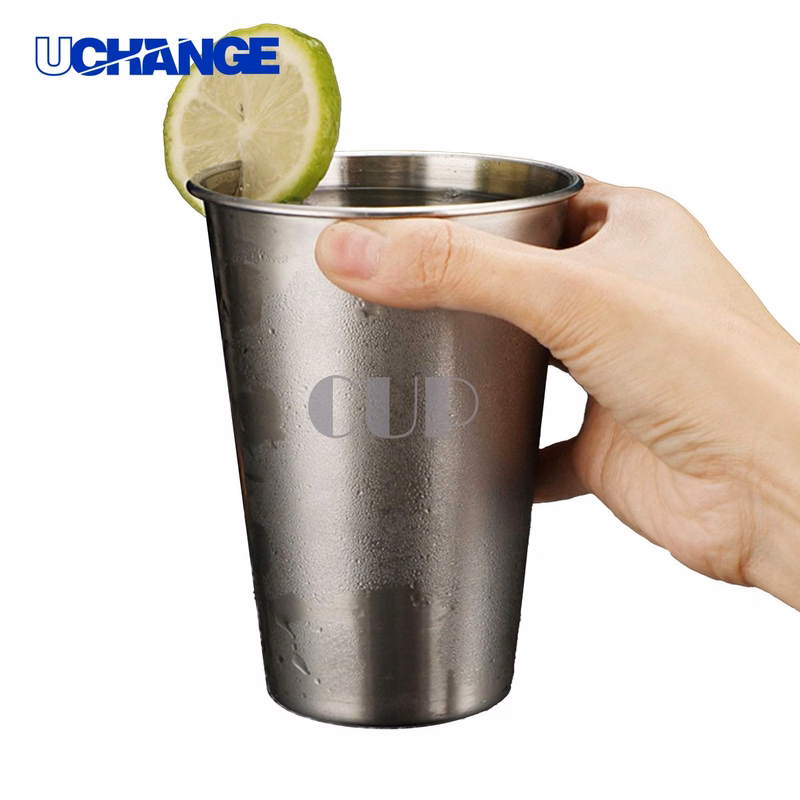 Single Wall Stainless Steel Pint Cup Container (17 Oz)