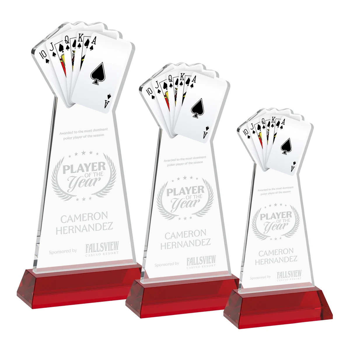 Poker Award on Hartford Base - Red 1