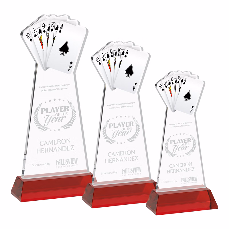 Poker Award on Hartford Base - Red