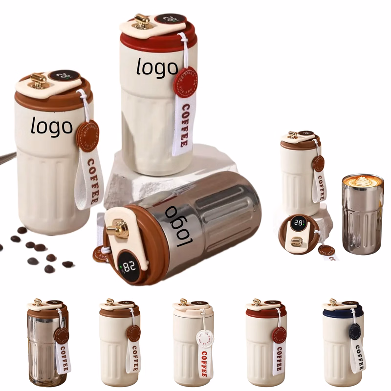 Temperature-controlled insulated coffee mugs