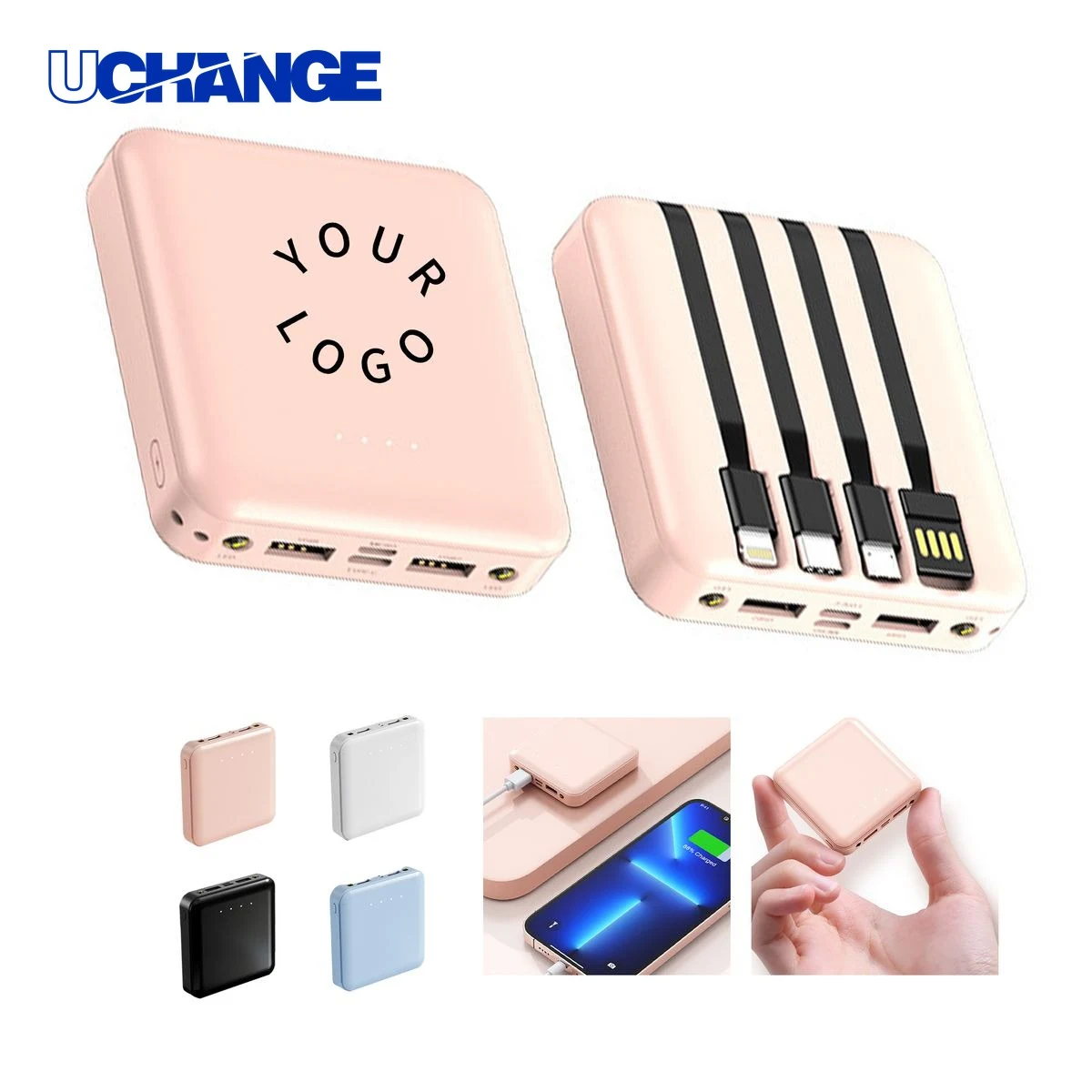 Portable Power Bank 5000mAh with Built In Cables 1