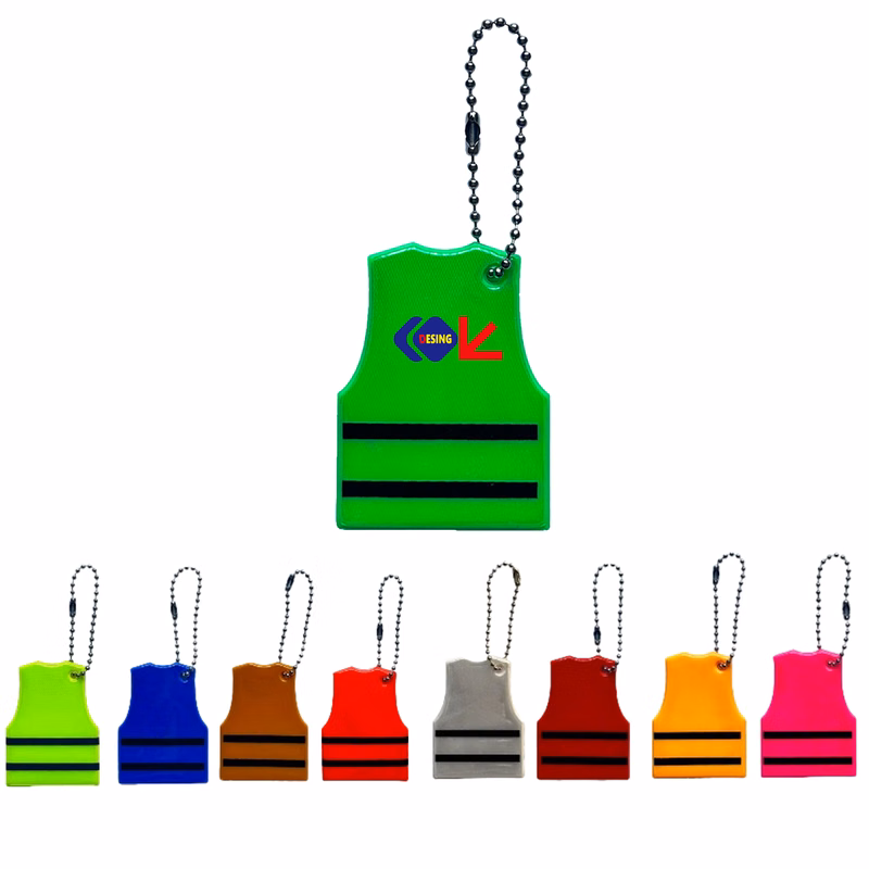 PVC Vest Reflective Pendant Night High-Visibility Keychain Gift