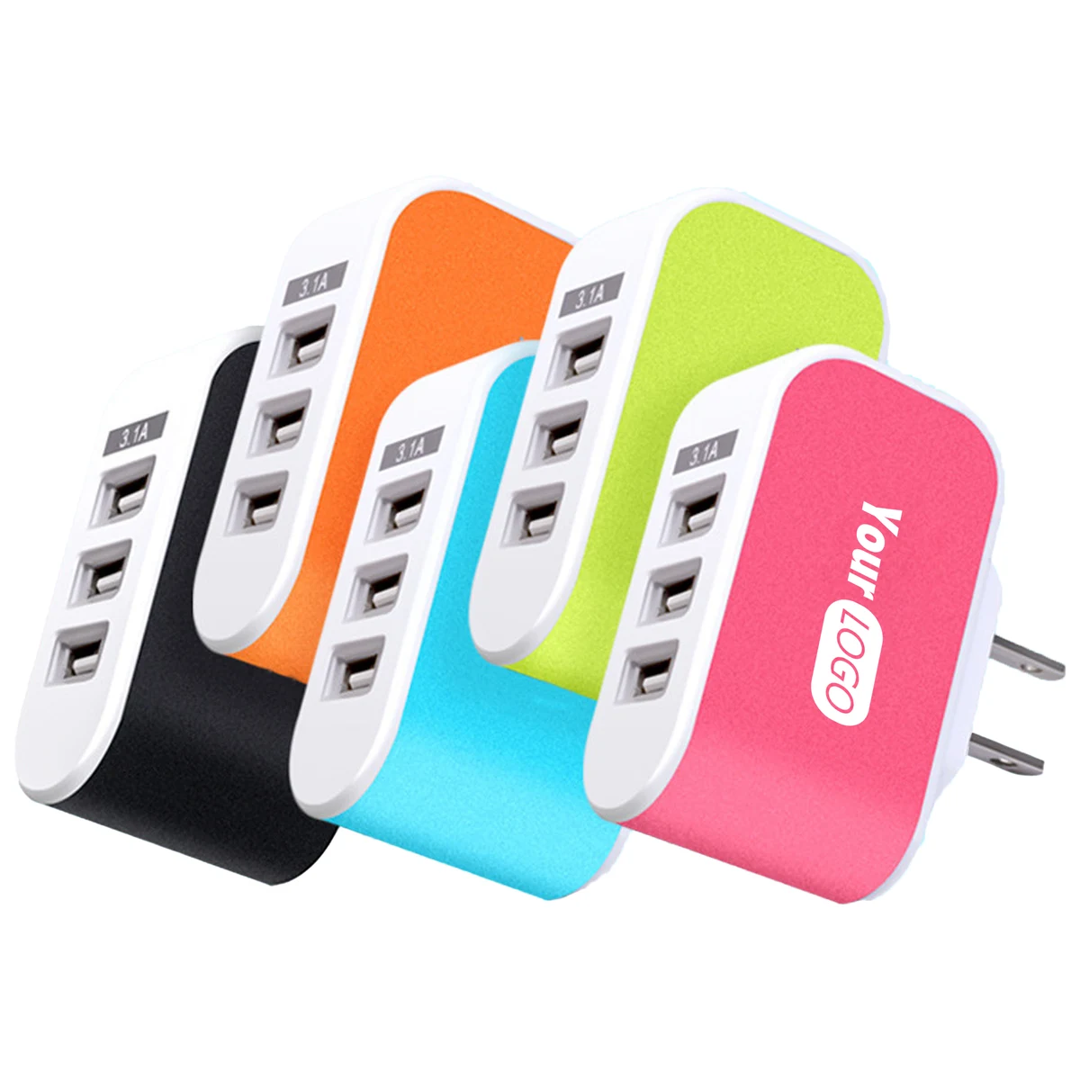 Pc Efficient Multi-Device Charging With 3-Port Usb Wall Charger 1