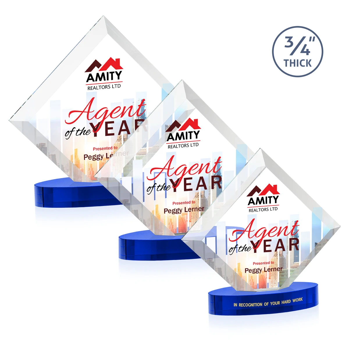 Belaire VividPrint™ Award on Alberton Base - Blue 1