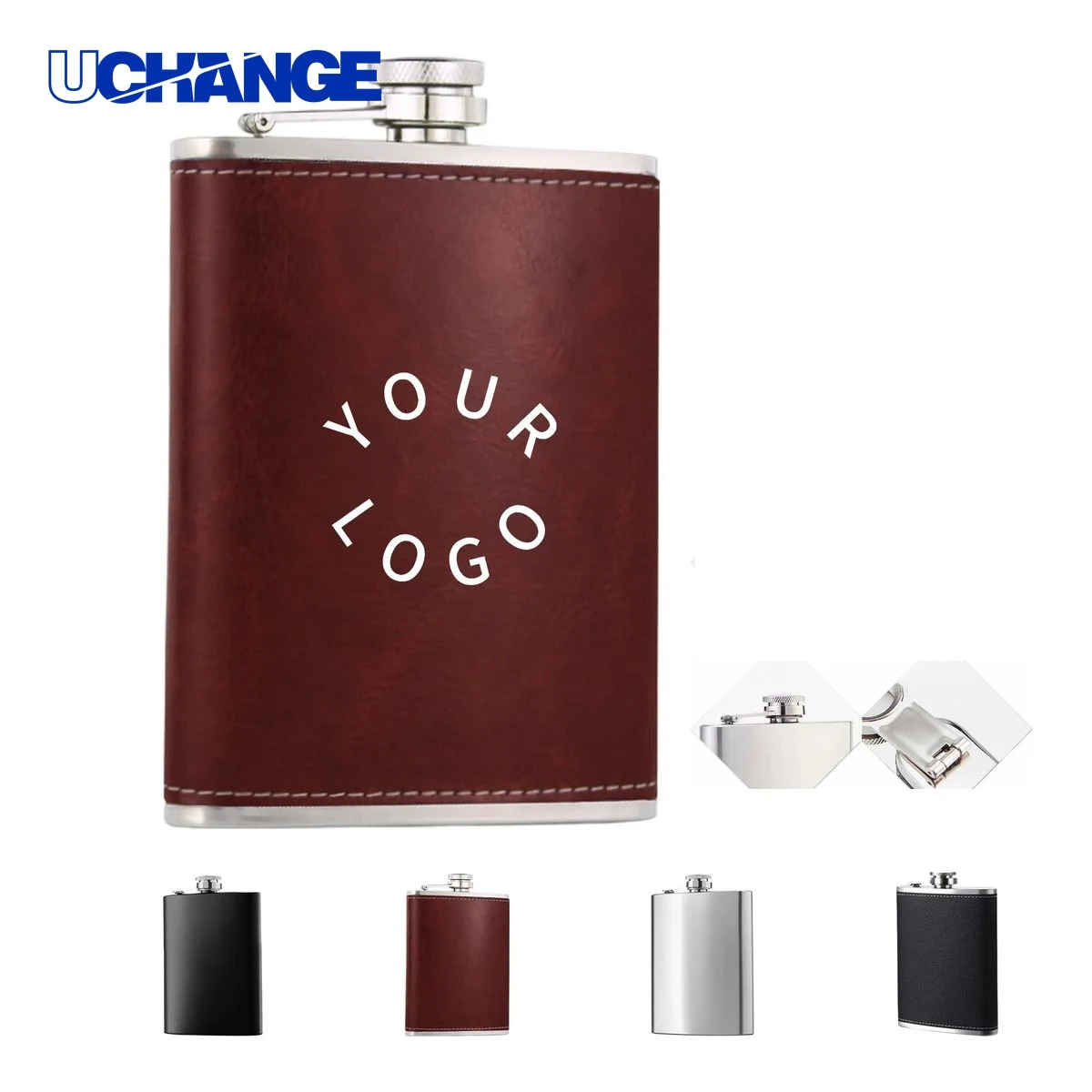 304 Steel Liquor Flask Bottle with Modern Design, custom water bottle with logo imprint 1