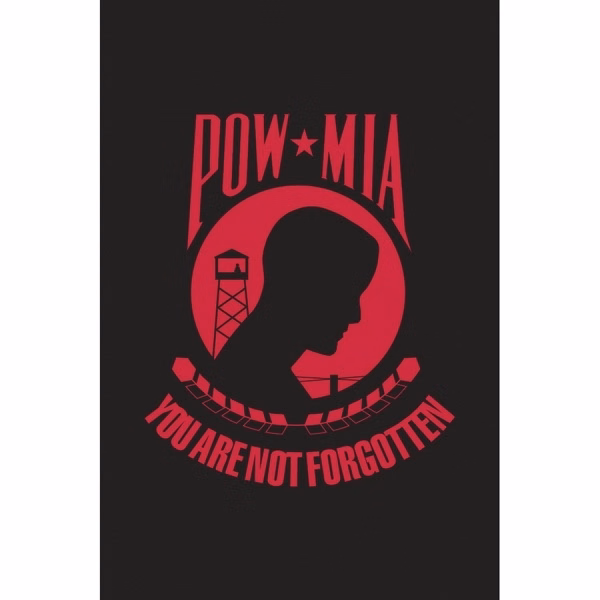 POW MIA Garden Flag Red-Black