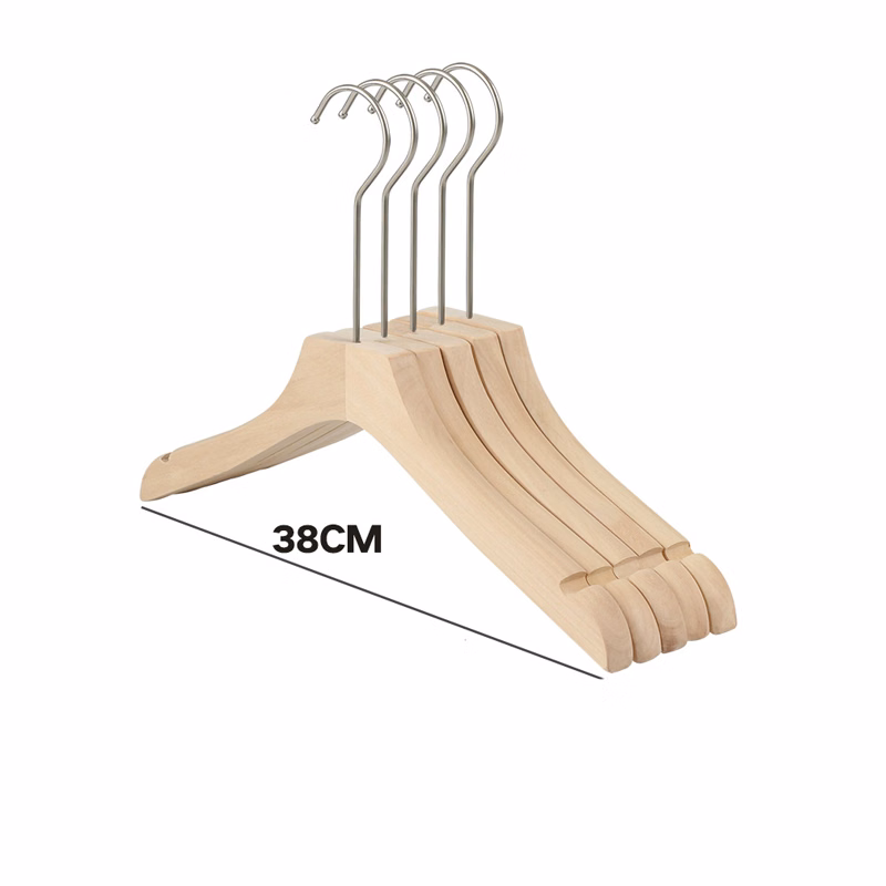Wooden Unvarnished Square Hanger with Flat Head