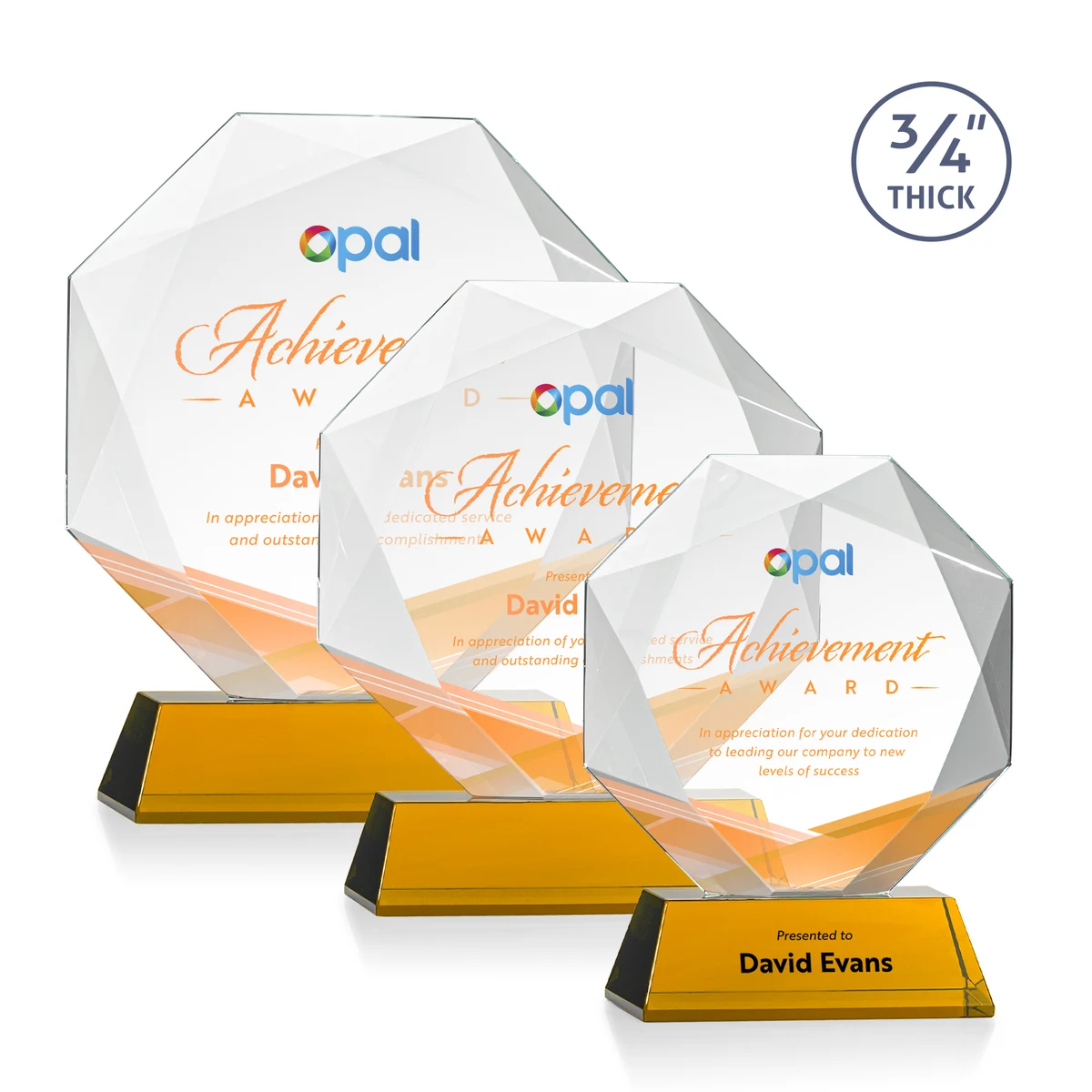 Bradford VividPrint™ Award on Newhaven Base - Amber 1