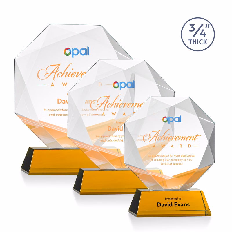 Bradford VividPrint™ Award on Newhaven Base - Amber