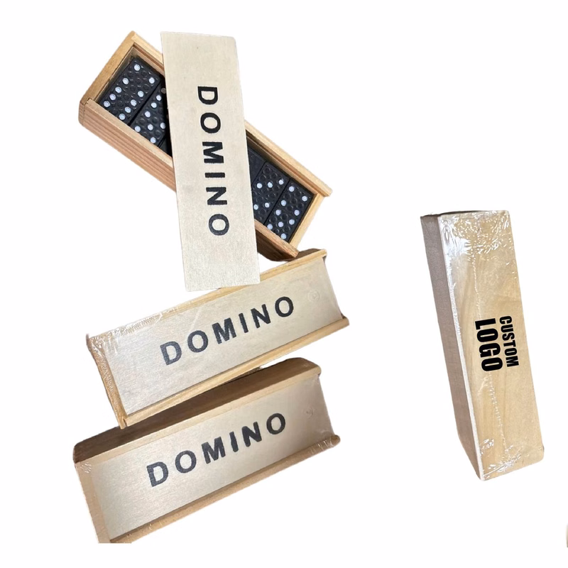 Wooden Box Black Dominoes