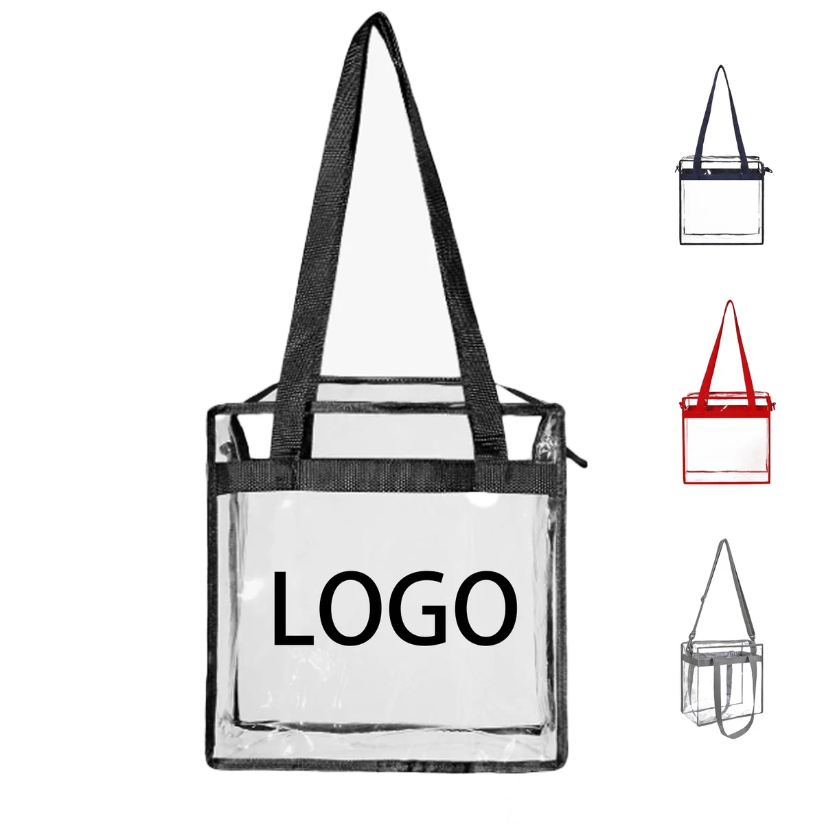 Clear Tote Bag With Zipper Closure Crossbody 1