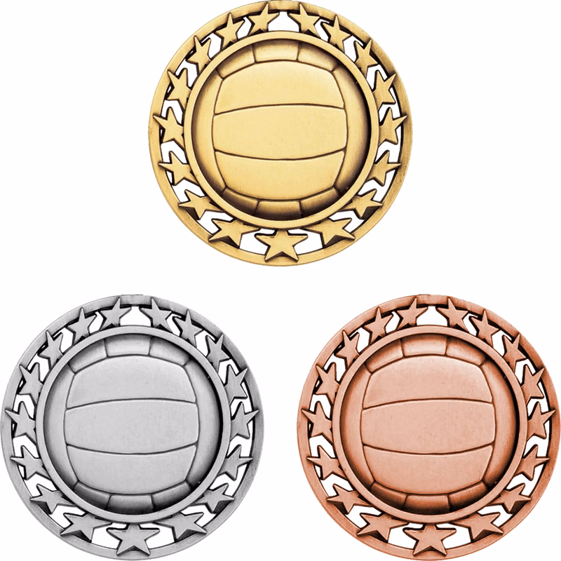 Stock Star Sports Medals: Volleyball