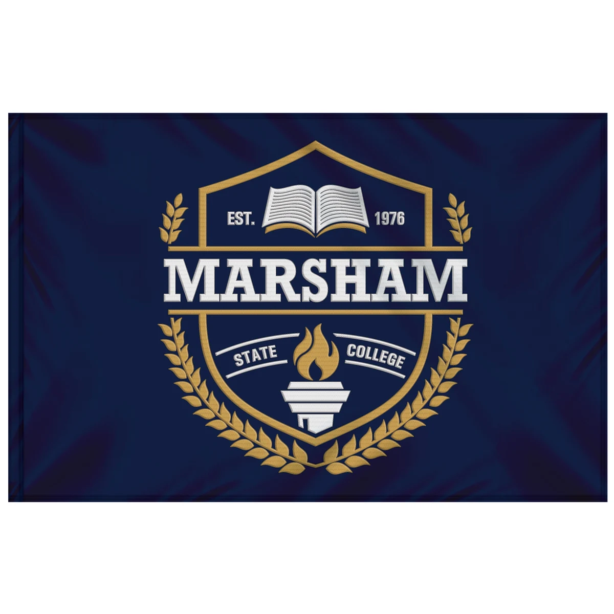 4' x 6' Single Sided Embroidered Flag with Pole Sleeve 1