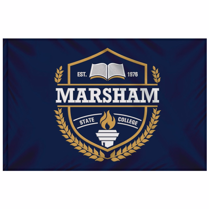4' x 6' Single Sided Embroidered Flag with Pole Sleeve