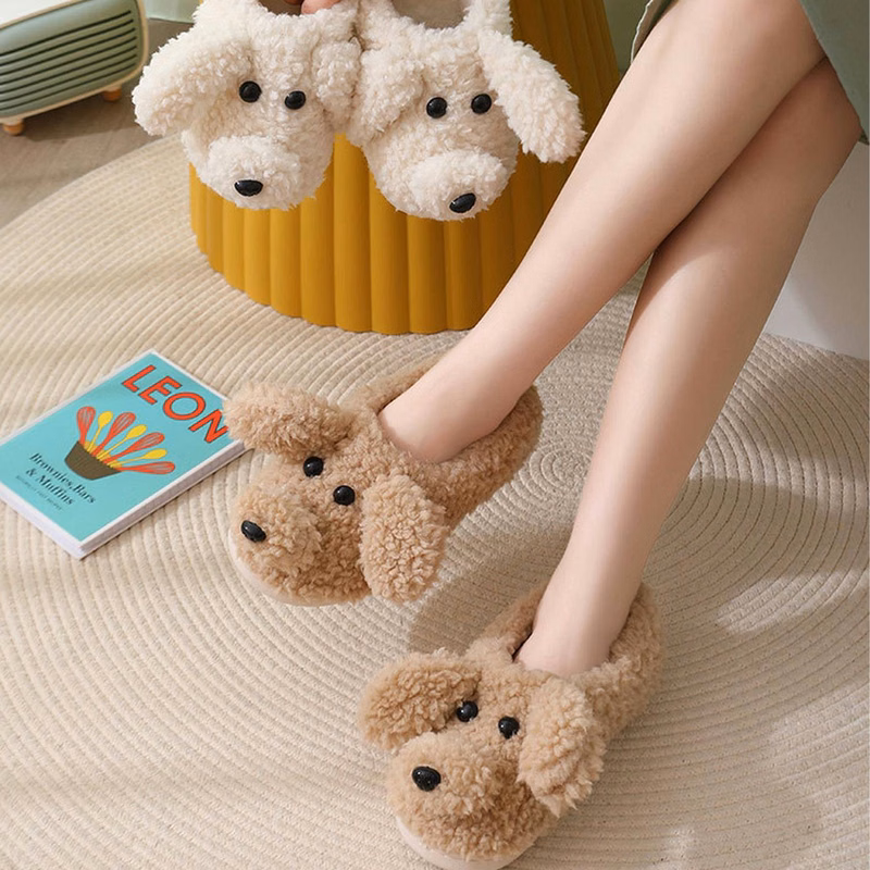 Women's Cute Teddy Animal Home Non Slip Plush Slippers