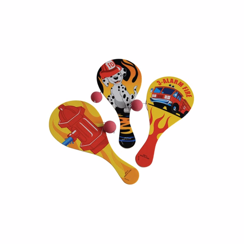 Firefighter Paddle Balls - Assorted 9"