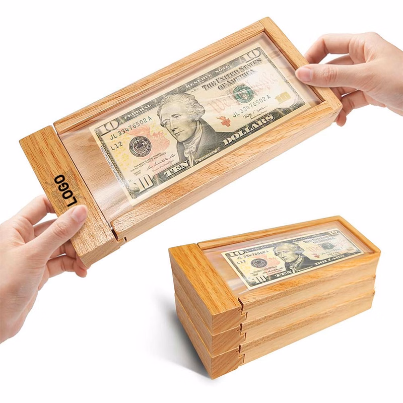 Wooden ATM Money Puzzle Box