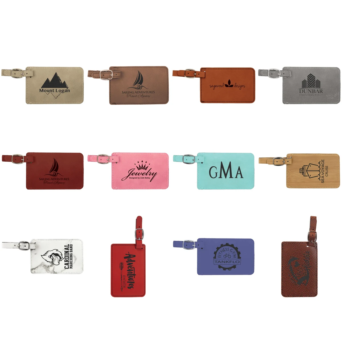 4 1/4" x 2 3/4" Leatherette Luggage Tag 1