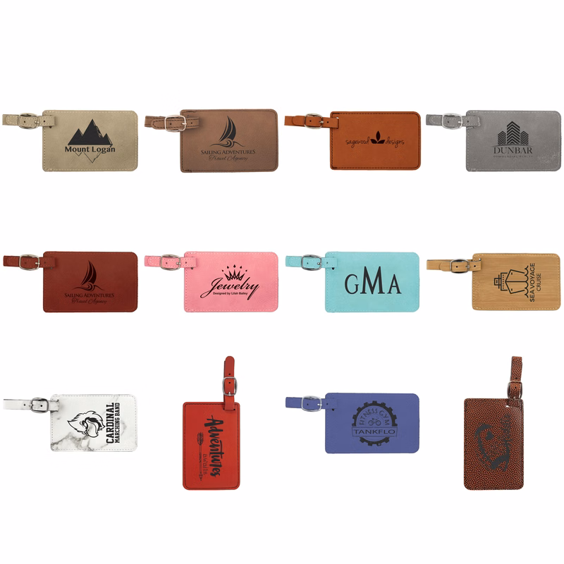 4 1/4" x 2 3/4" Leatherette Luggage Tag