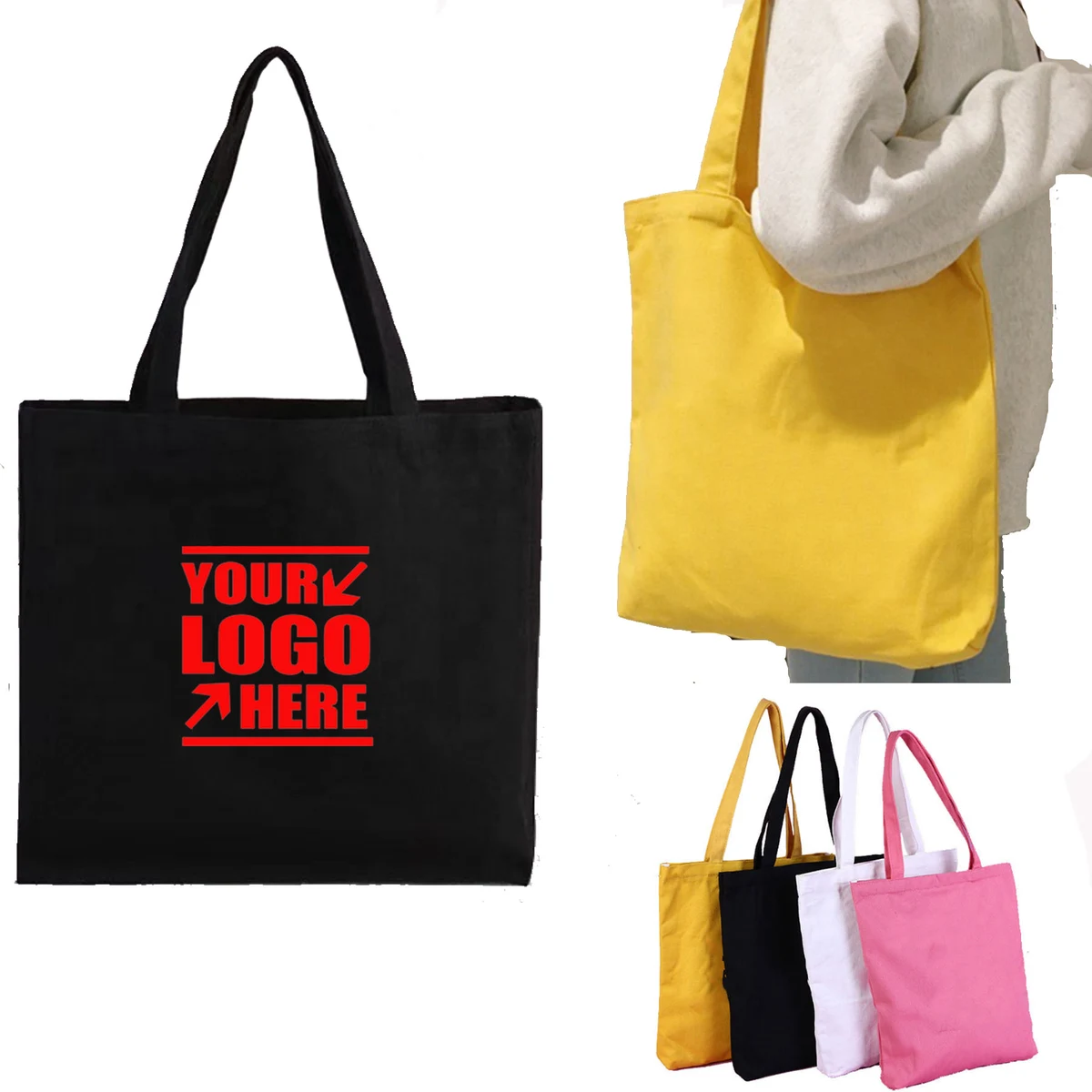 Canvas Bottomless And Sideless Durable Tote Bag 1