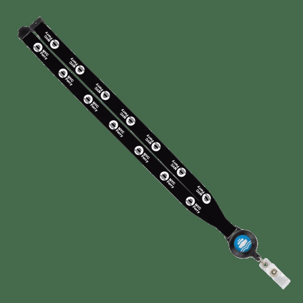 IMPORT 3/4" Polyester Lanyard with Retractable Badge Reel and IPH7 back of neck convenience release.