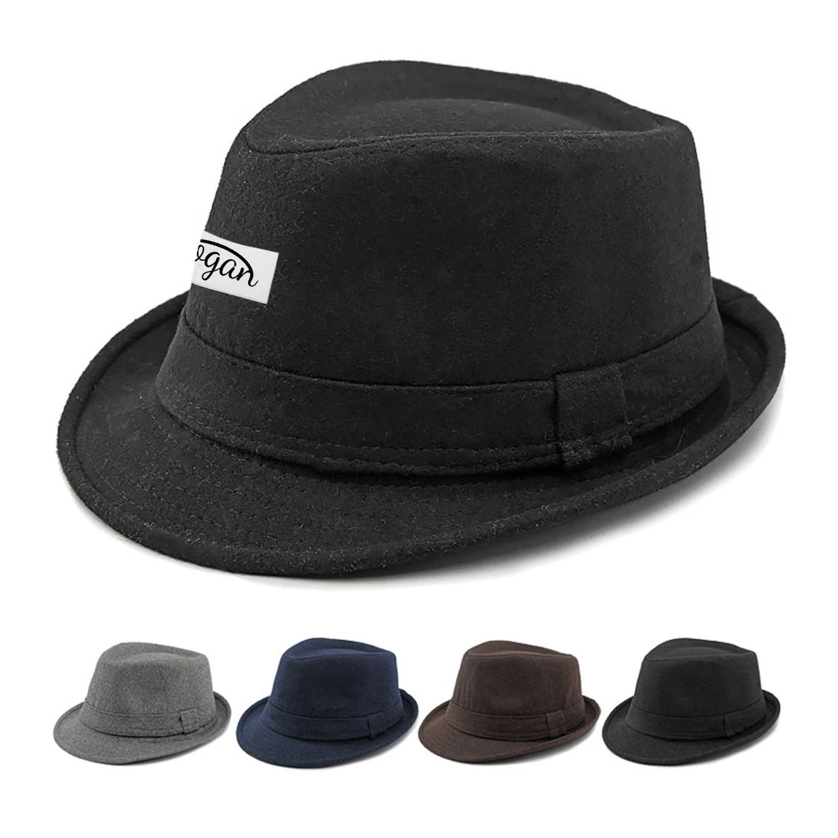Mens Premium Black Fedora Hat 1