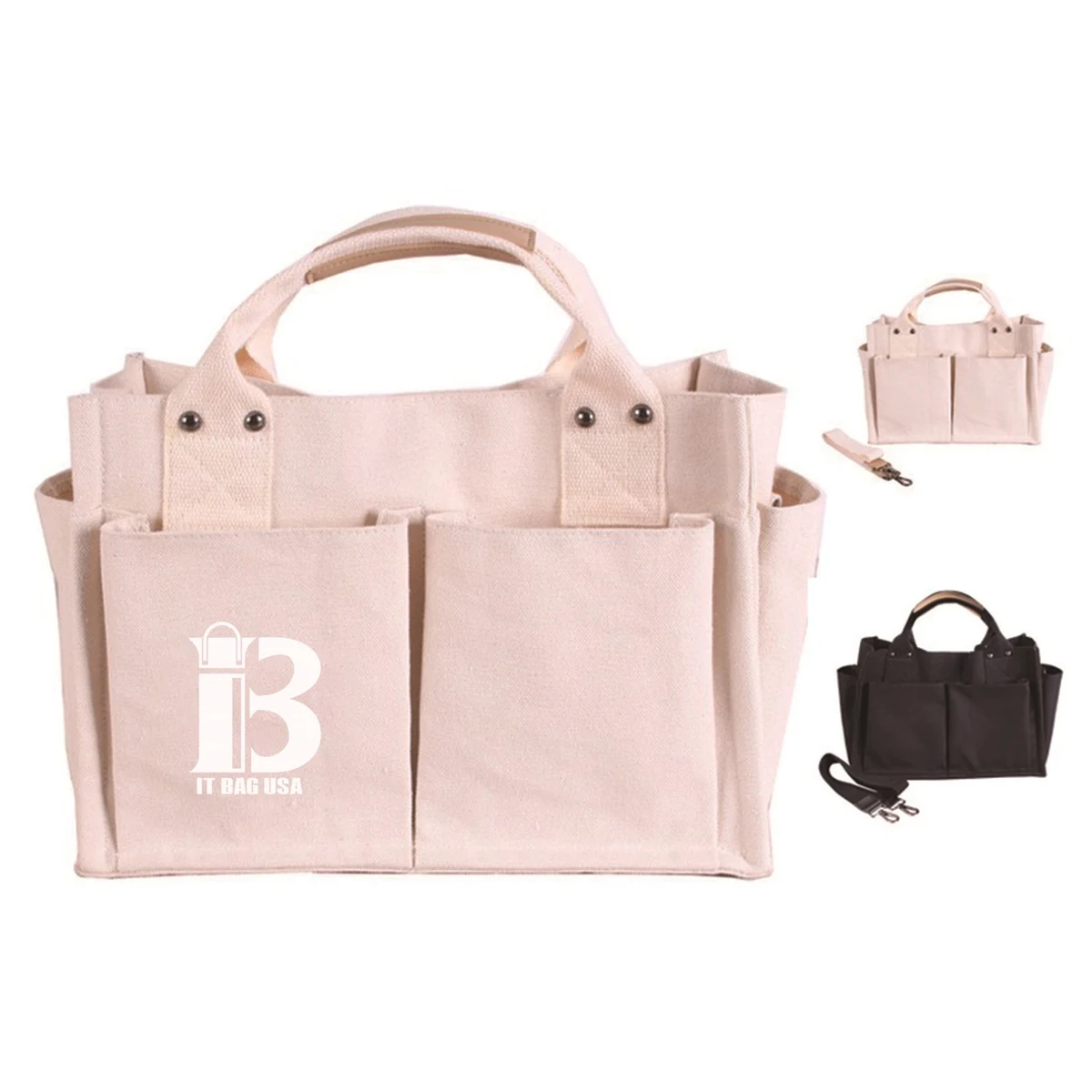 Multi Function Canvas Shoulder Tote Bag, custom tote bag with logo imprint 1