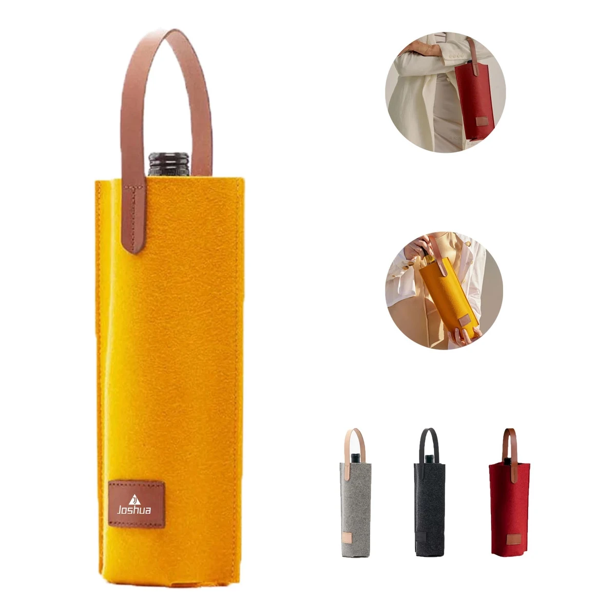 Felt Wine Glass Bottle Bag W/Handle 1