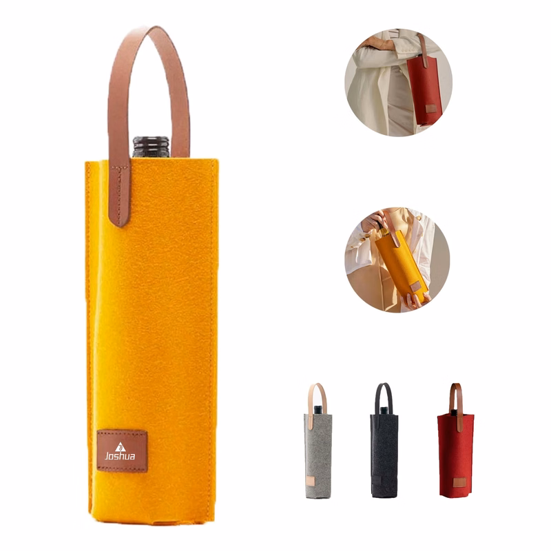 Felt Wine Glass Bottle Bag W/Handle