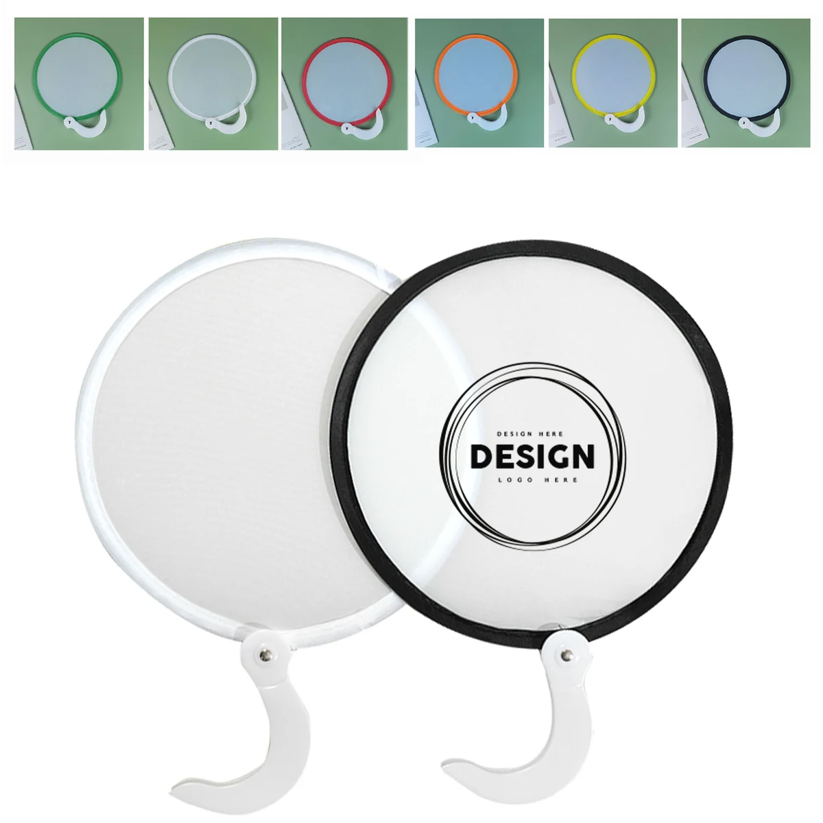Dacron Folding Fan With Handle 1